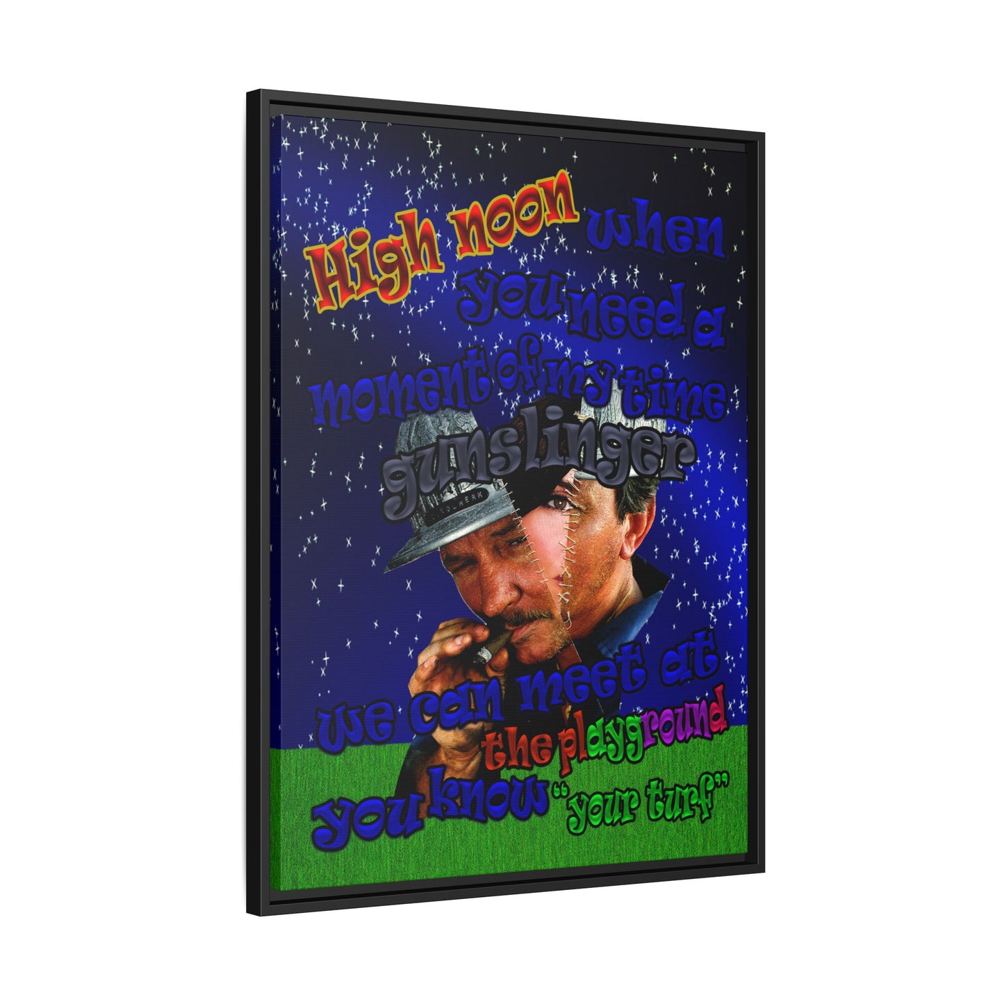 high noon - framed canvas art ('snoops' background)
