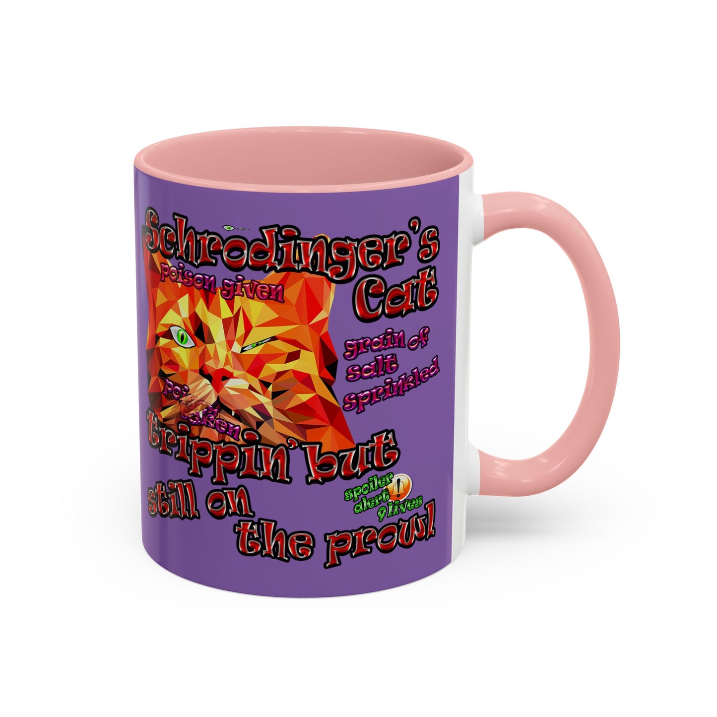 schrodinger's cat - Accent Mug (light purple)