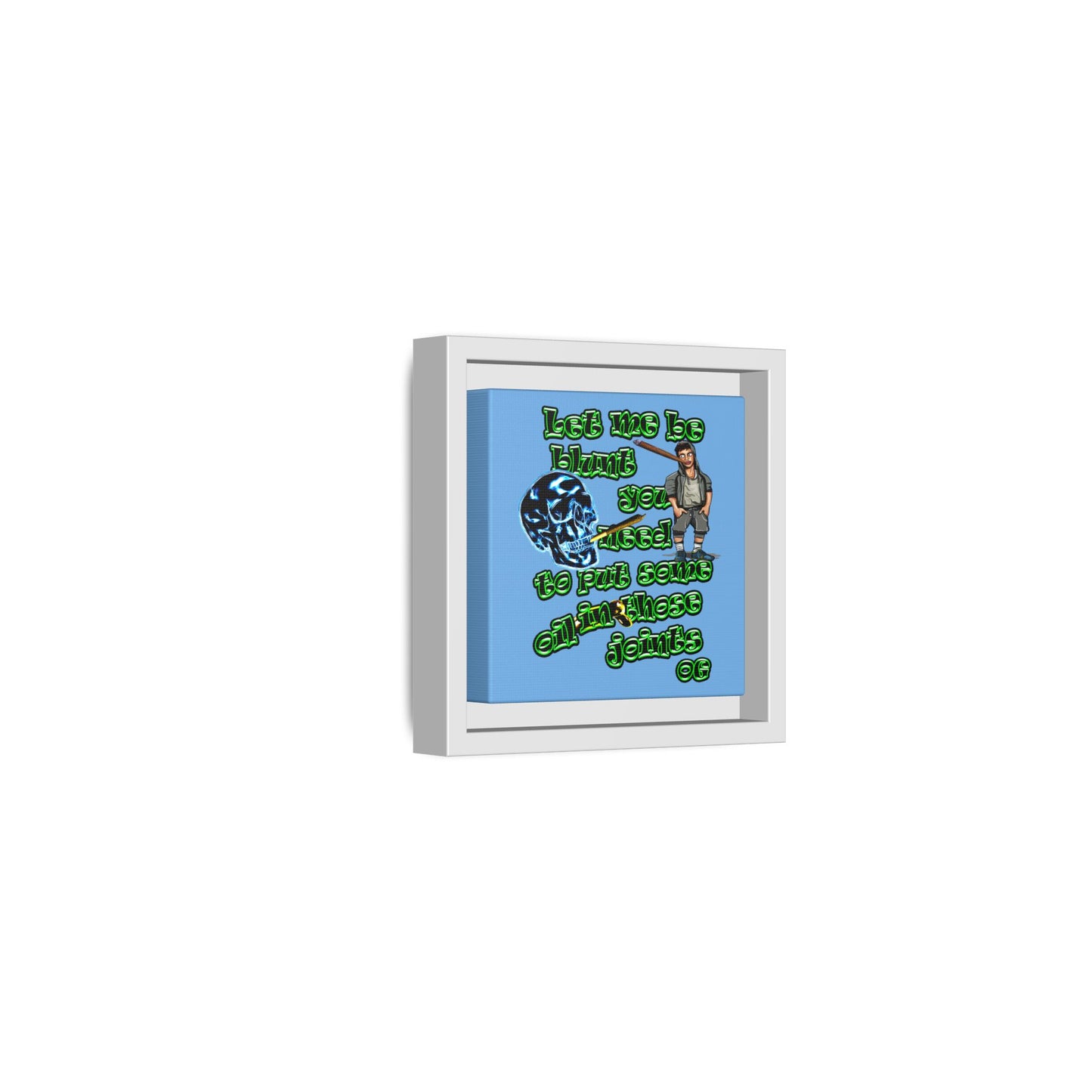 og - framed canvas art (light blue)