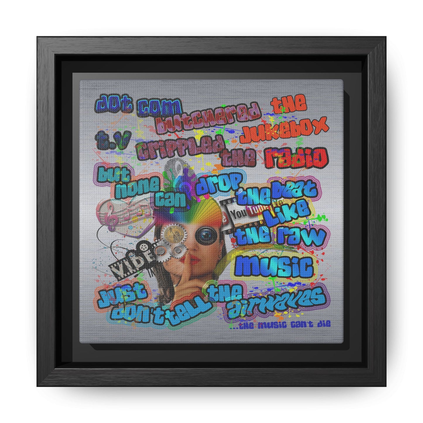 drop the beat - framed canvas art (brushed nickel)