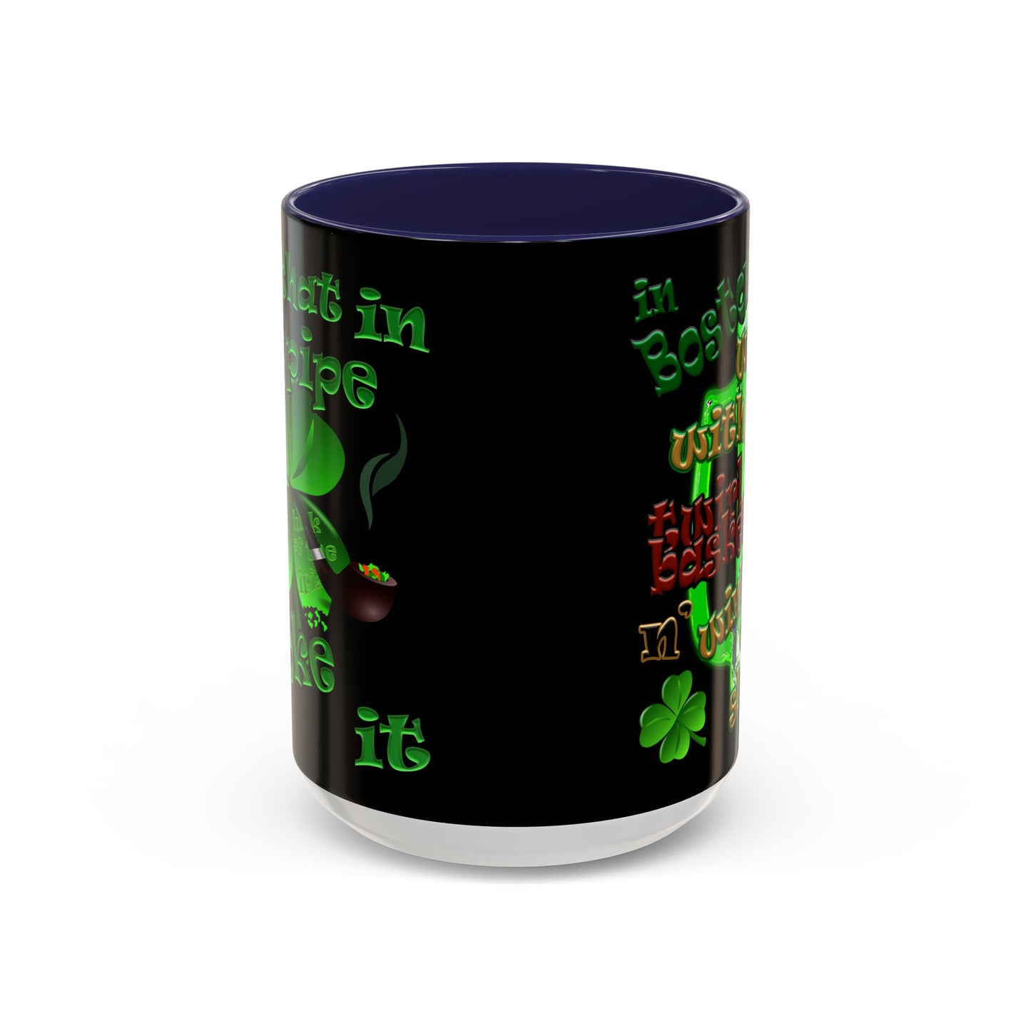 celtics logo - Accent Mug (black)