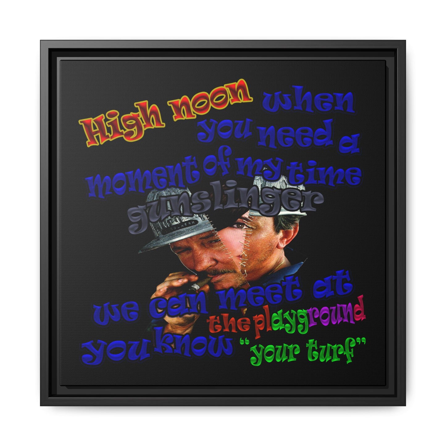 high noon - framed canvas art (black)