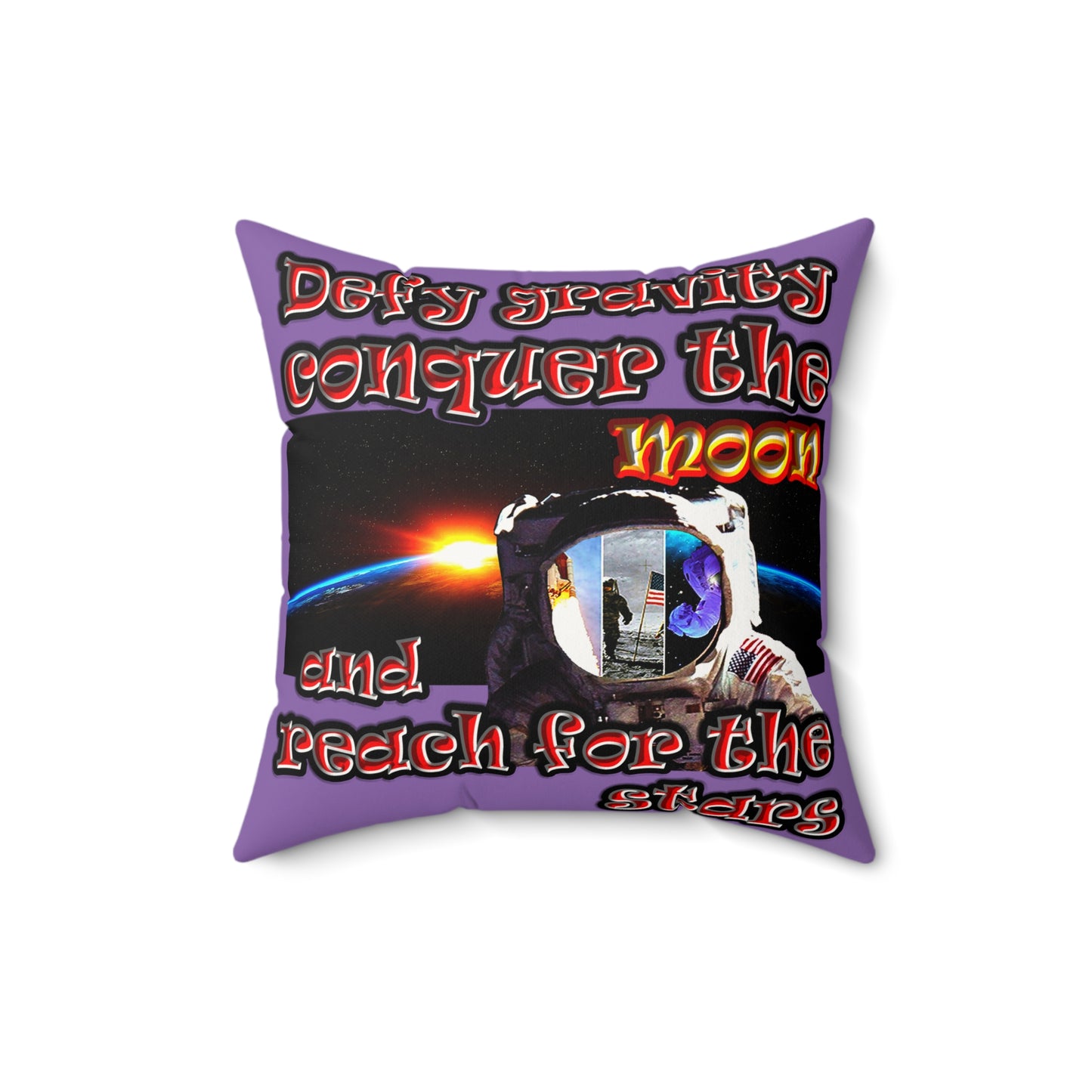 defy conquer reach - Faux Suede Square Pillow - (light purple)