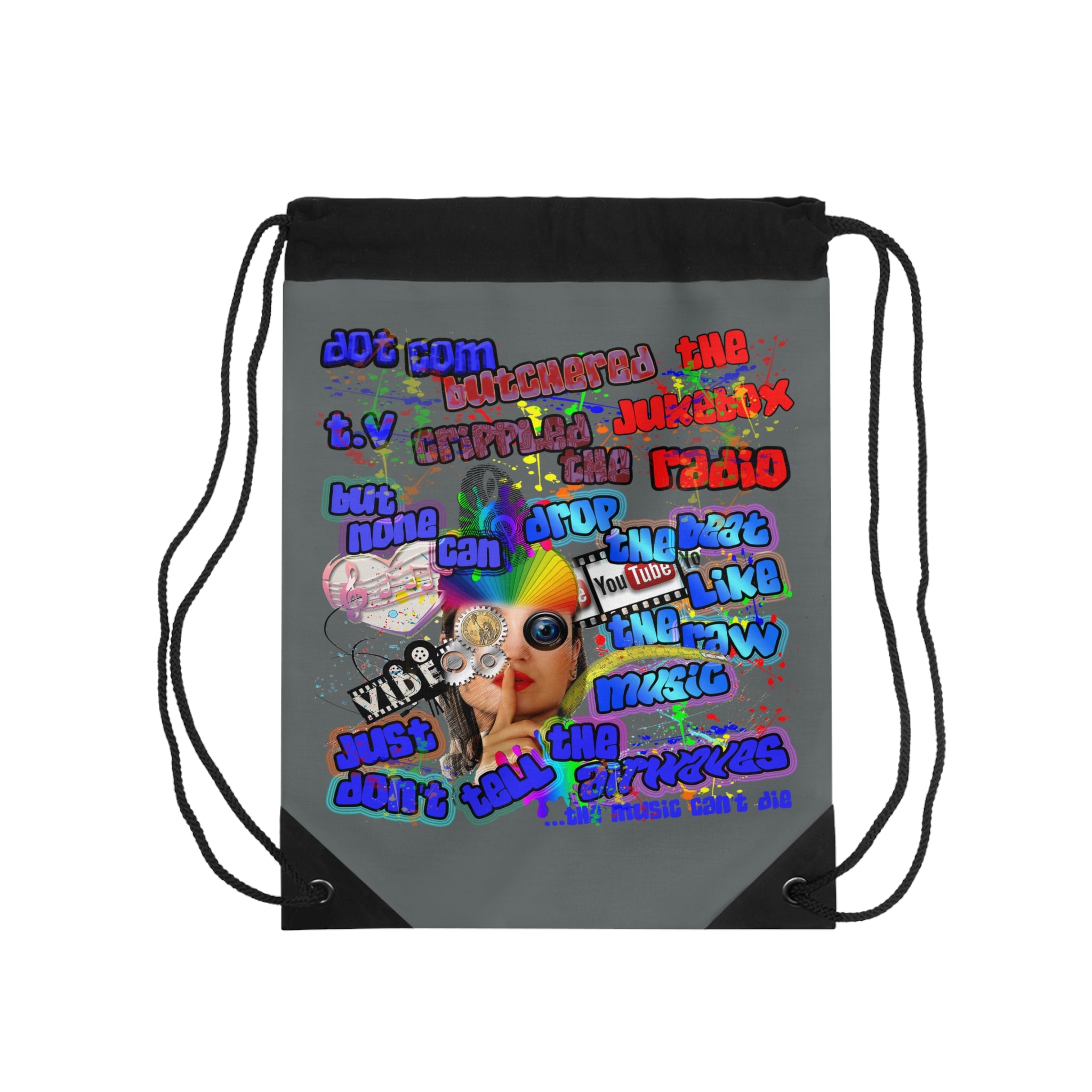 drop the beat - Drawstring Bag (dark grey)