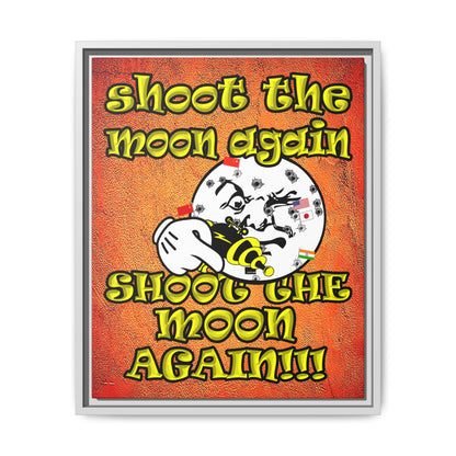 shoot the moon again - framed canvas art (burnt orange)