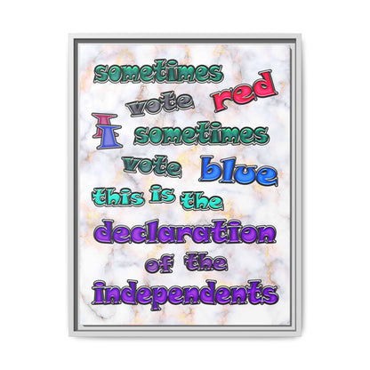 declaration of the independents - framed canvas art (white marble)