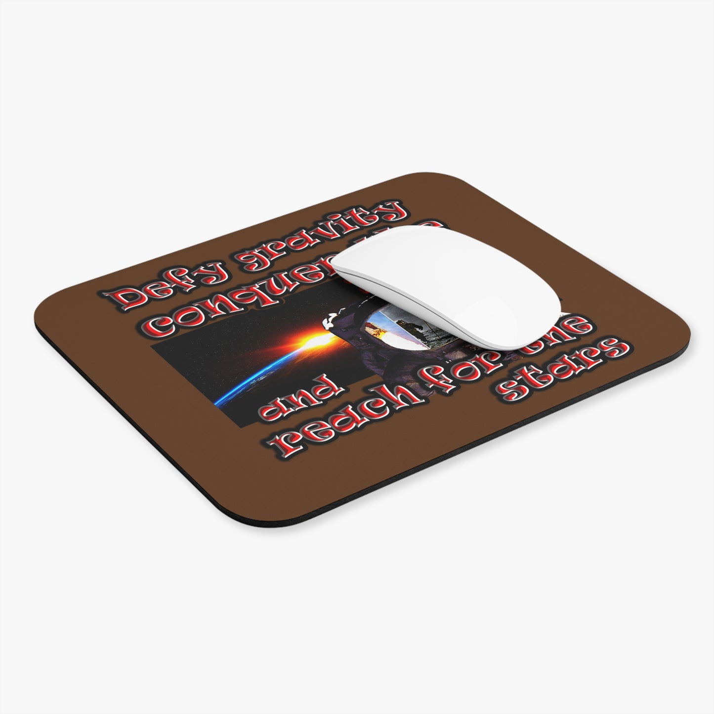 defy conquer reach - Mouse Pad (Rectangle) (brown)