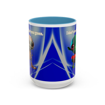 I don't care that your grey - Accent Mug (blue-white wave)