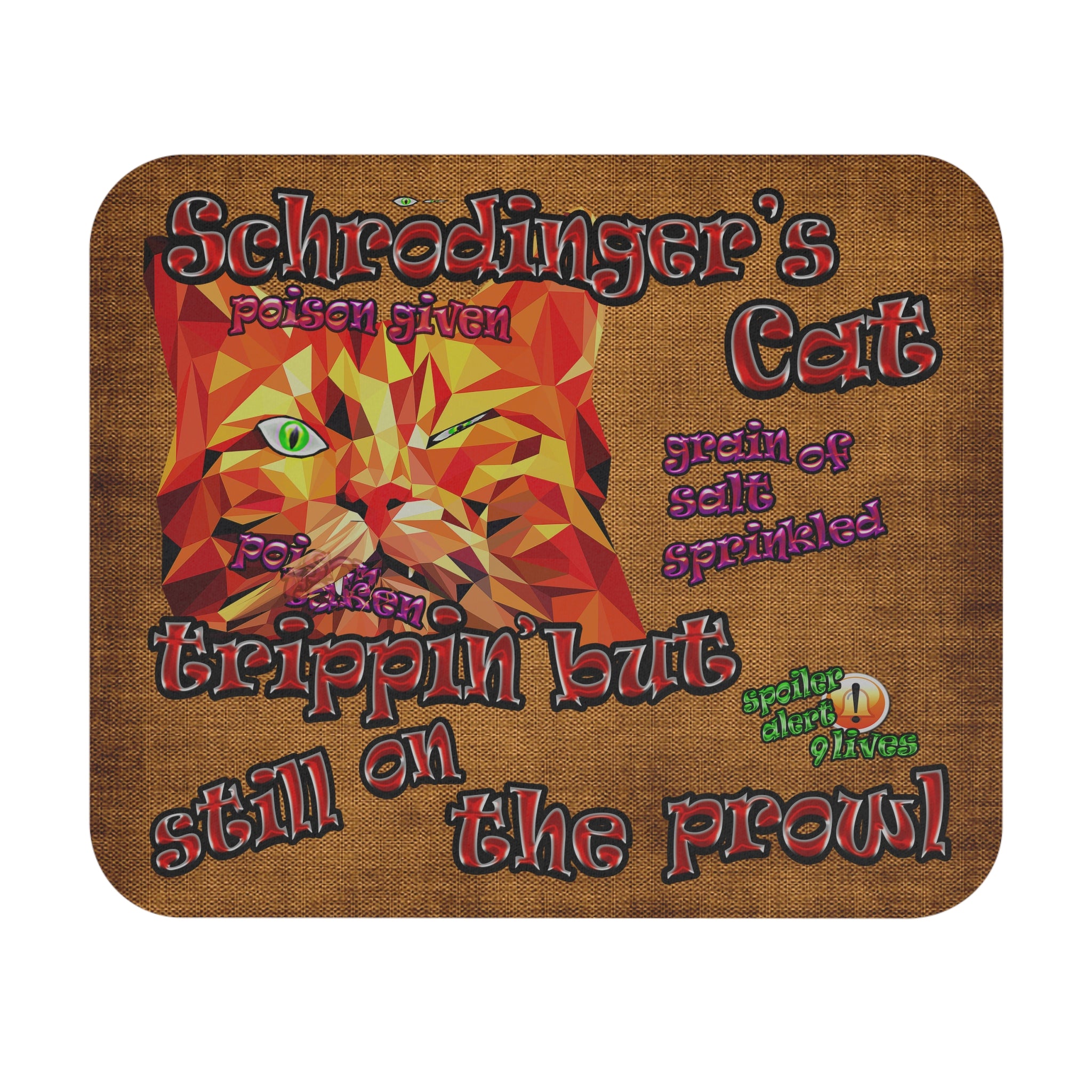 schrodinger's cat - Mouse Pad (Rectangle) (brown papyrus)