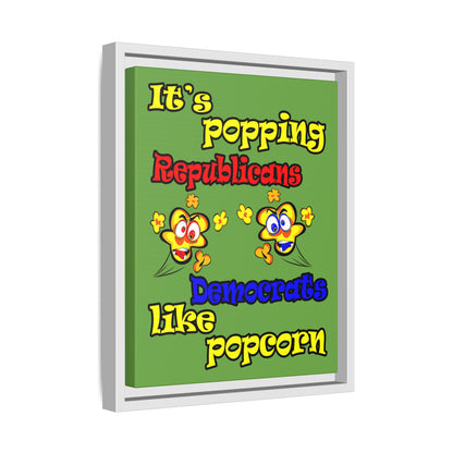 popping like popcorn - framed canvas art (green)