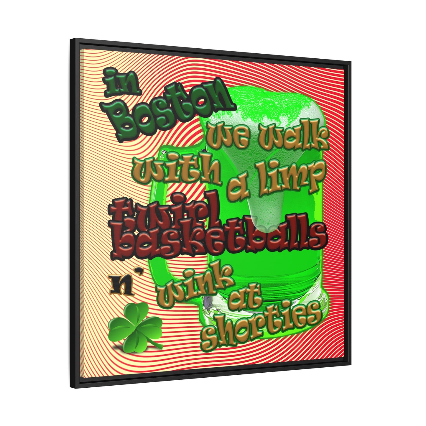 celtics logo - framed canvas art (yellow-orange wave)