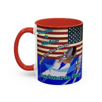 shoot for the stars - Accent Mug (blue-white wave)