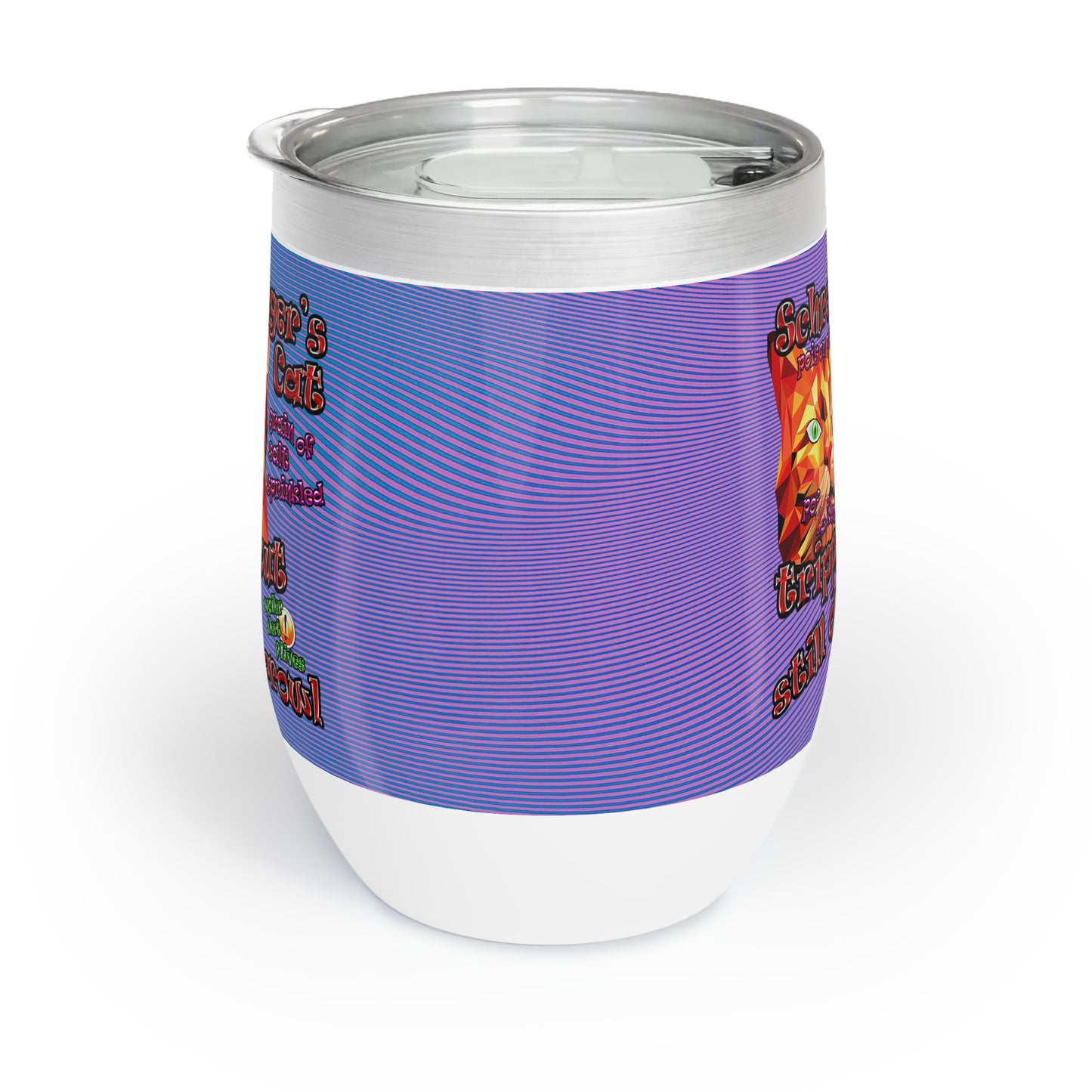 schrodinger's cat - Chill Wine Tumbler (light blue-purple wave)