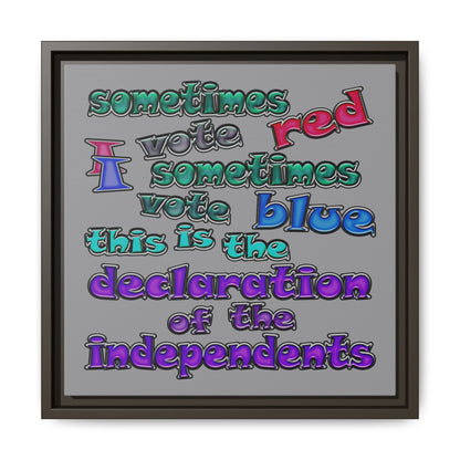 declaration of the independents - framed canvas art (grey)