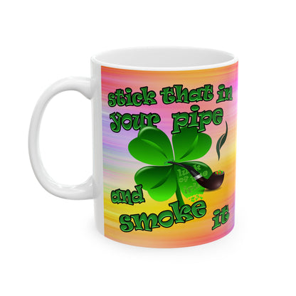 celtics logo - White Mug (color blur)