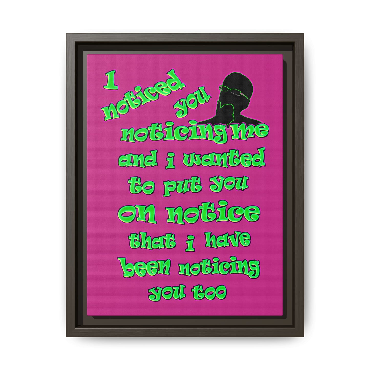 noticed you noticing - framed canvas art (pink)