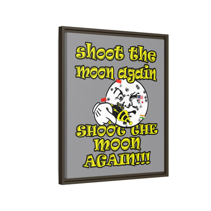 shoot the moon again - framed canvas art (grey)