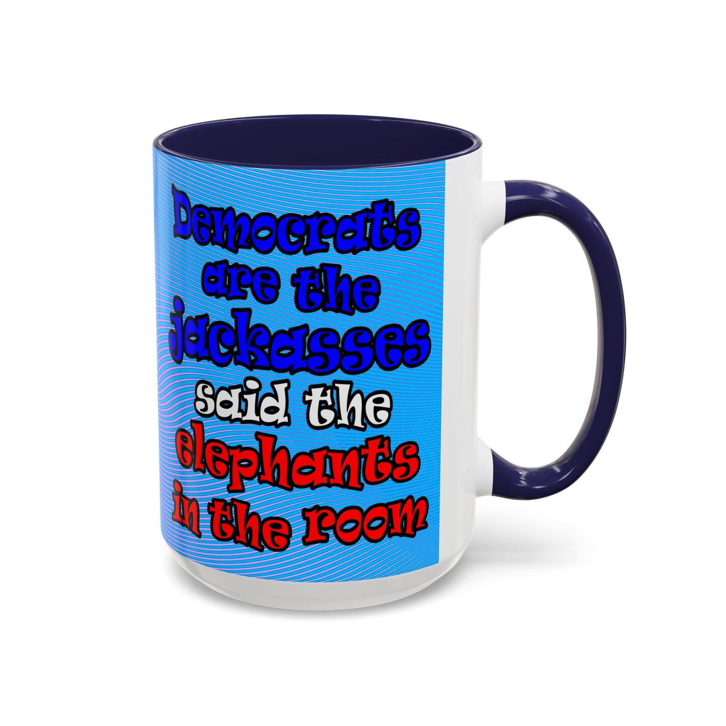 donkeys and elephants - Accent Mug (light blue-purple wave)