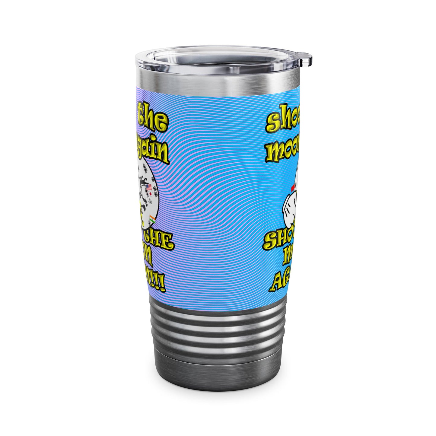 shoot the moon again - Ringneck Tumbler, 20oz (light blue-purple wave)
