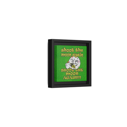 shoot the moon again - framed canvas art (green turf)
