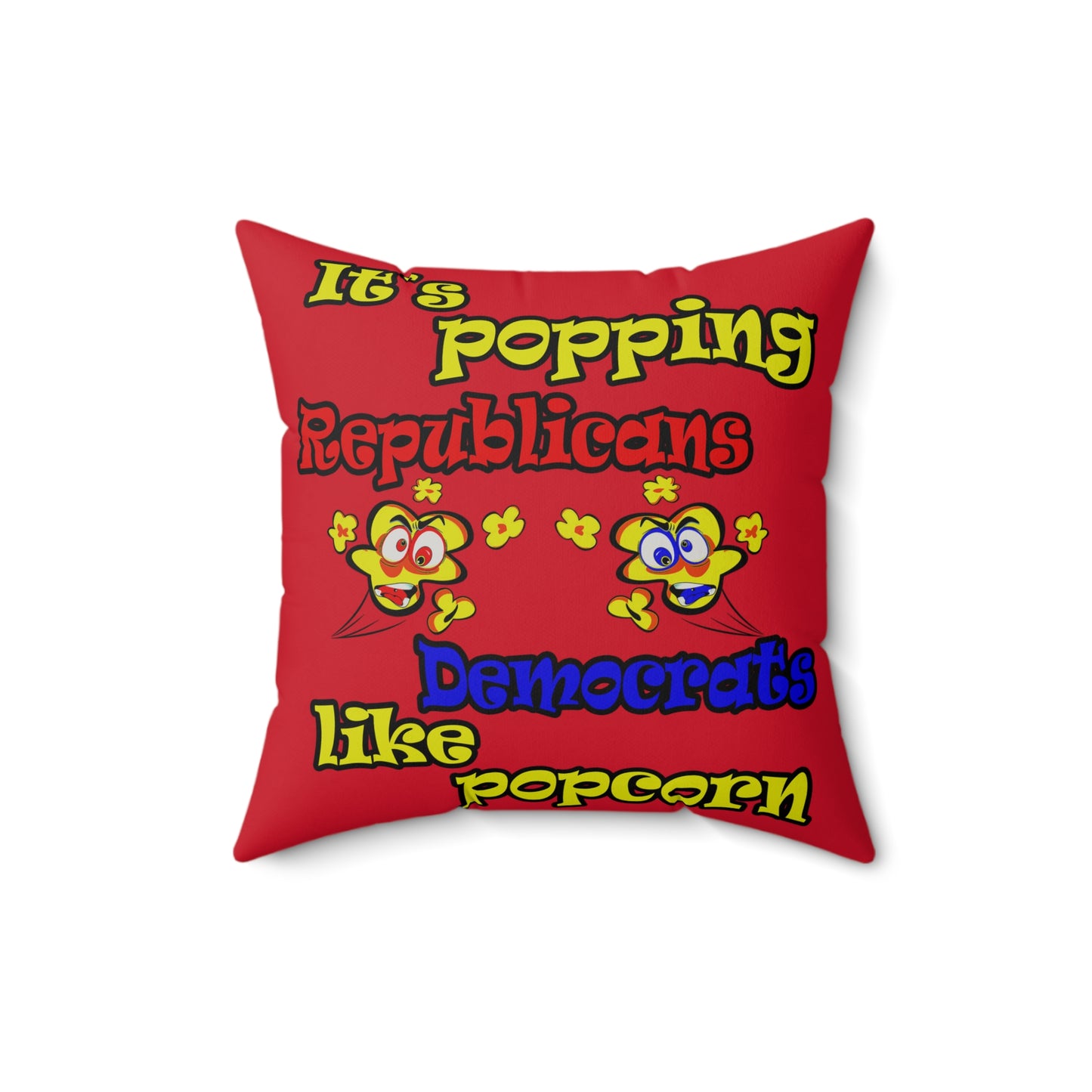popping like popcorn - Faux Suede Square Pillow - (dark red)