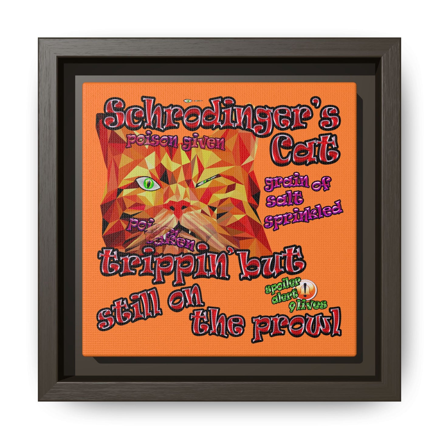 schrodinger's cat - framed canvas art (crusta)