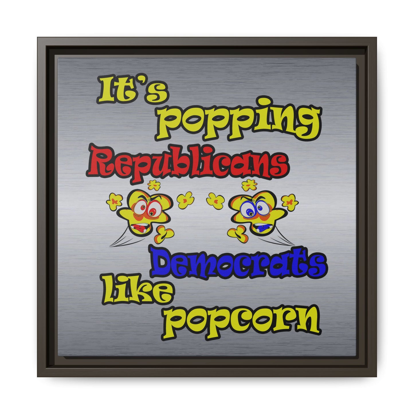 popping like popcorn - framed canvas art (brushed nickel)