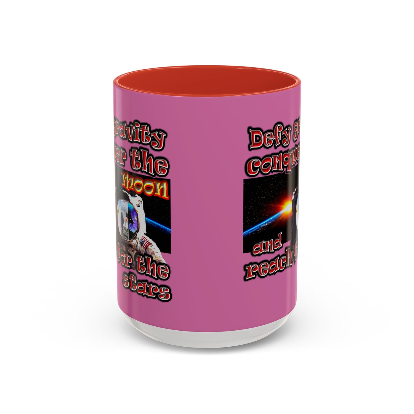 defy conquer reach - Accent Mug (light pink)