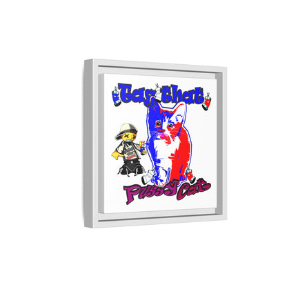 tag that - framed canvas art (white)