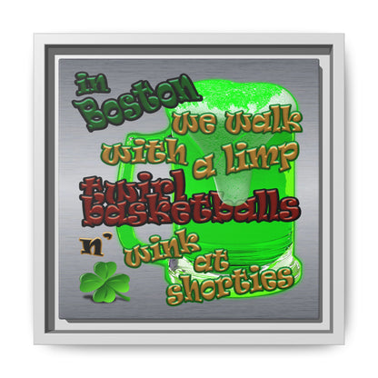 celtics logo - framed canvas art (brushed nickel)