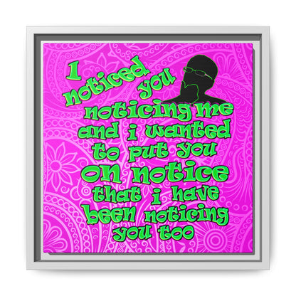 noticed you noticing - framed canvas art (pink swirl)