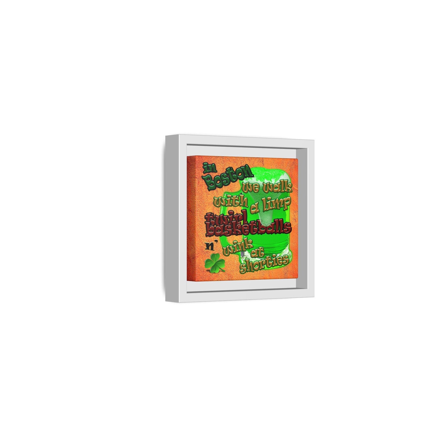 celtics logo - framed canvas art (burnt orange)