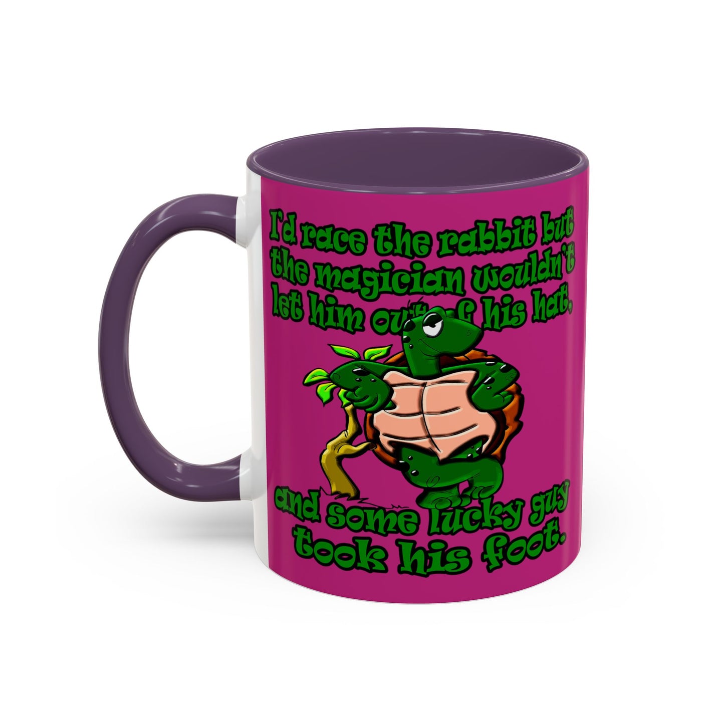 turtle race - Accent Mug (pink)