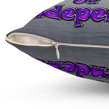 declaration of the independents - Spun Polyester Square Pillow - (brushed nickel)