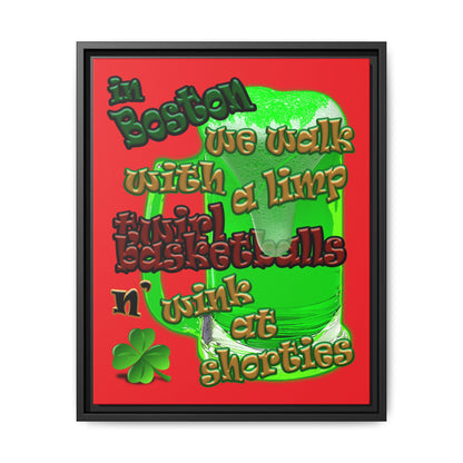 celtics logo - framed canvas art (red)