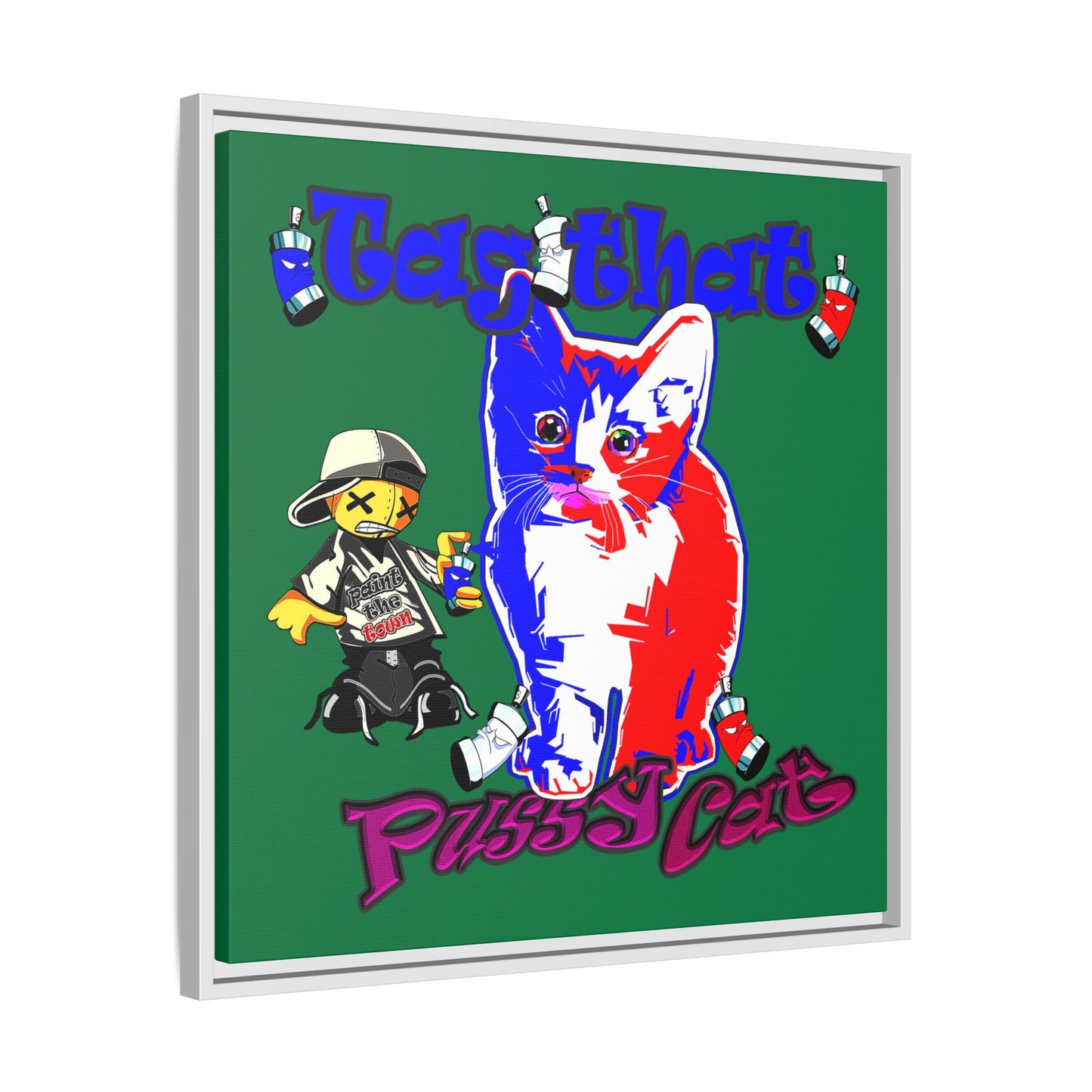 tag that - framed canvas art (dark green)