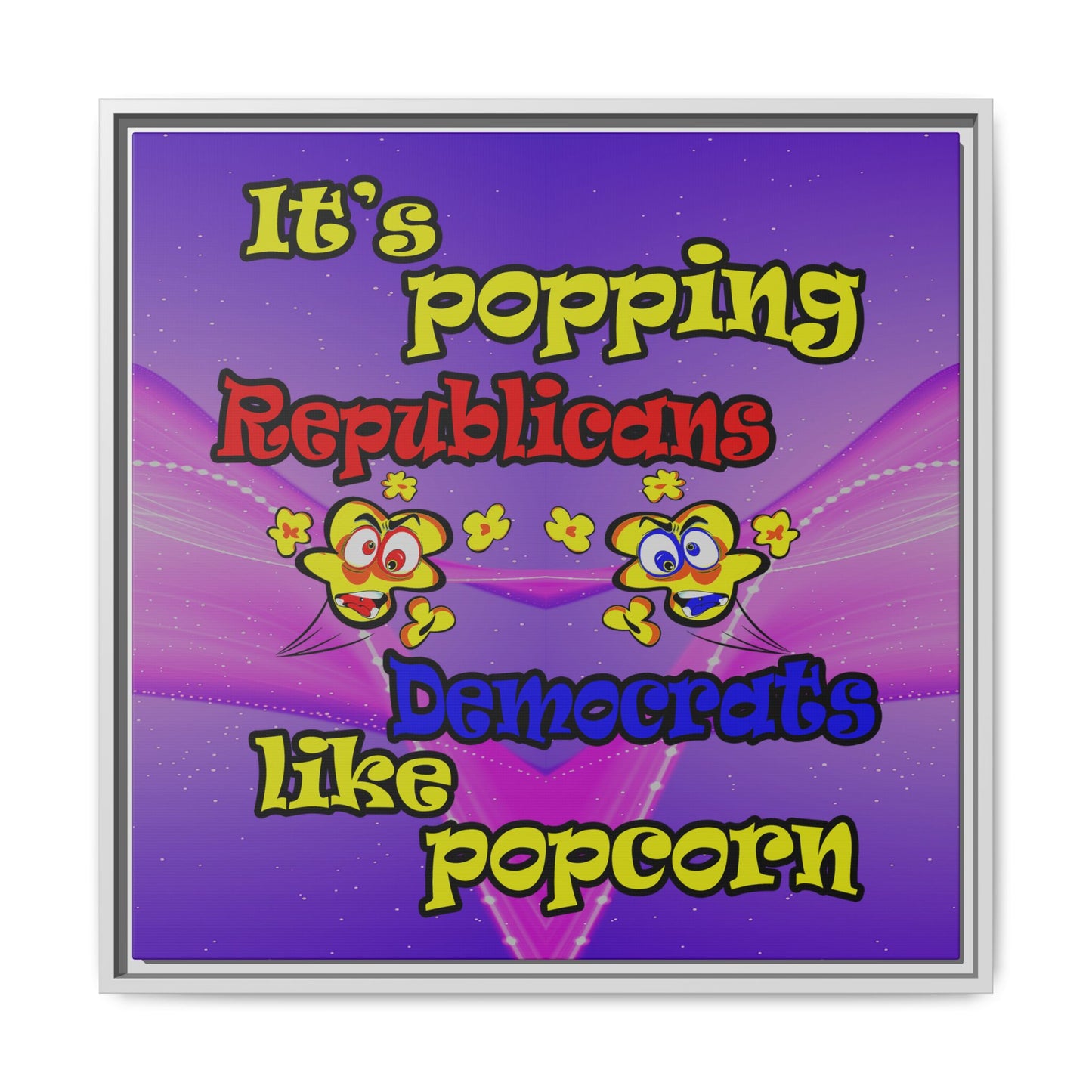 popping like popcorn - framed canvas art (purple-pink wave)