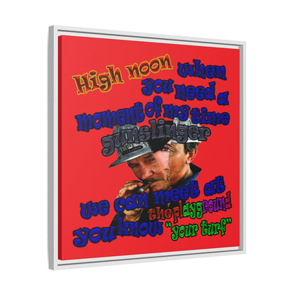 high noon - framed canvas art (red)