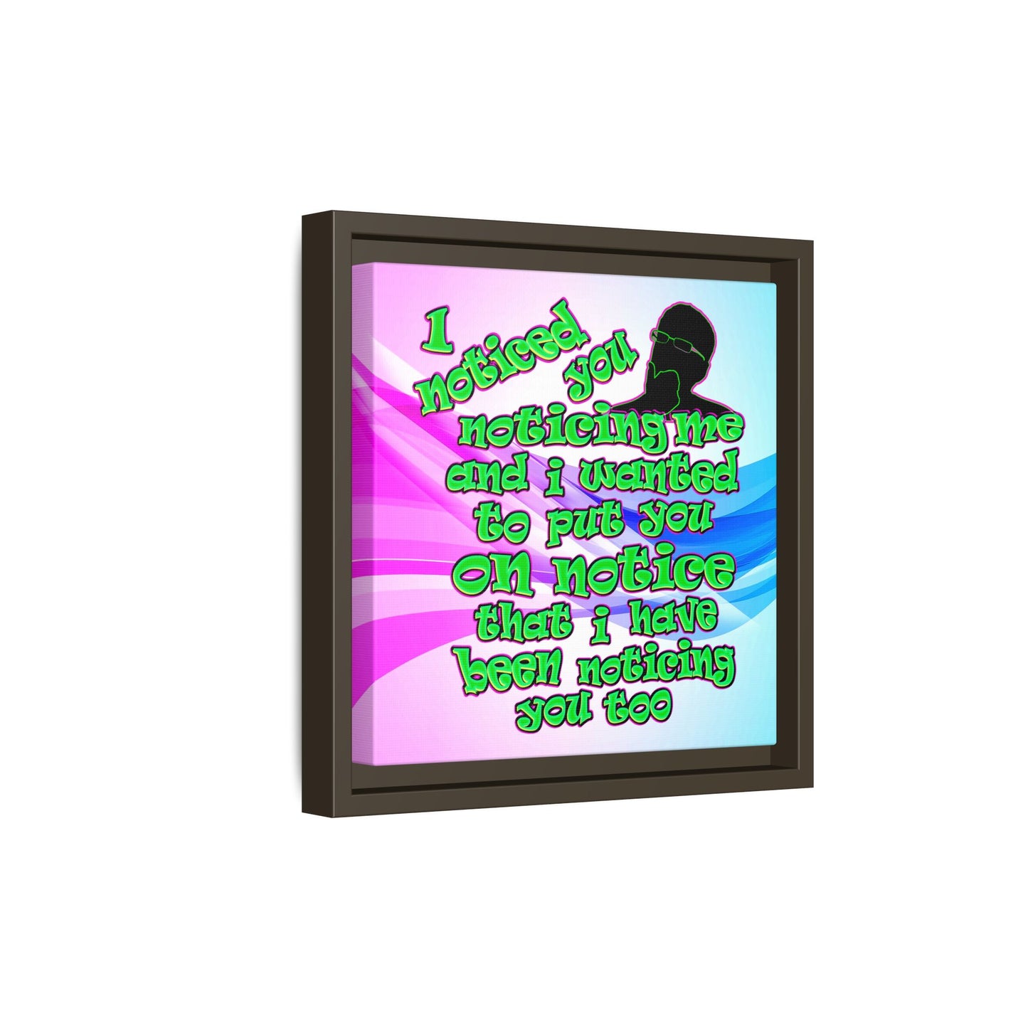 noticed you noticing - framed canvas art (light blue-pink wave)