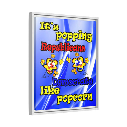popping like popcorn - framed canvas art (blue-white wave)