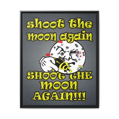 shoot the moon again - framed canvas art (grey-light grey)