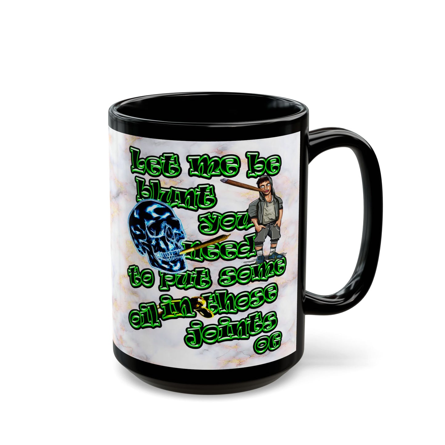 og - Black Mug (white marble)