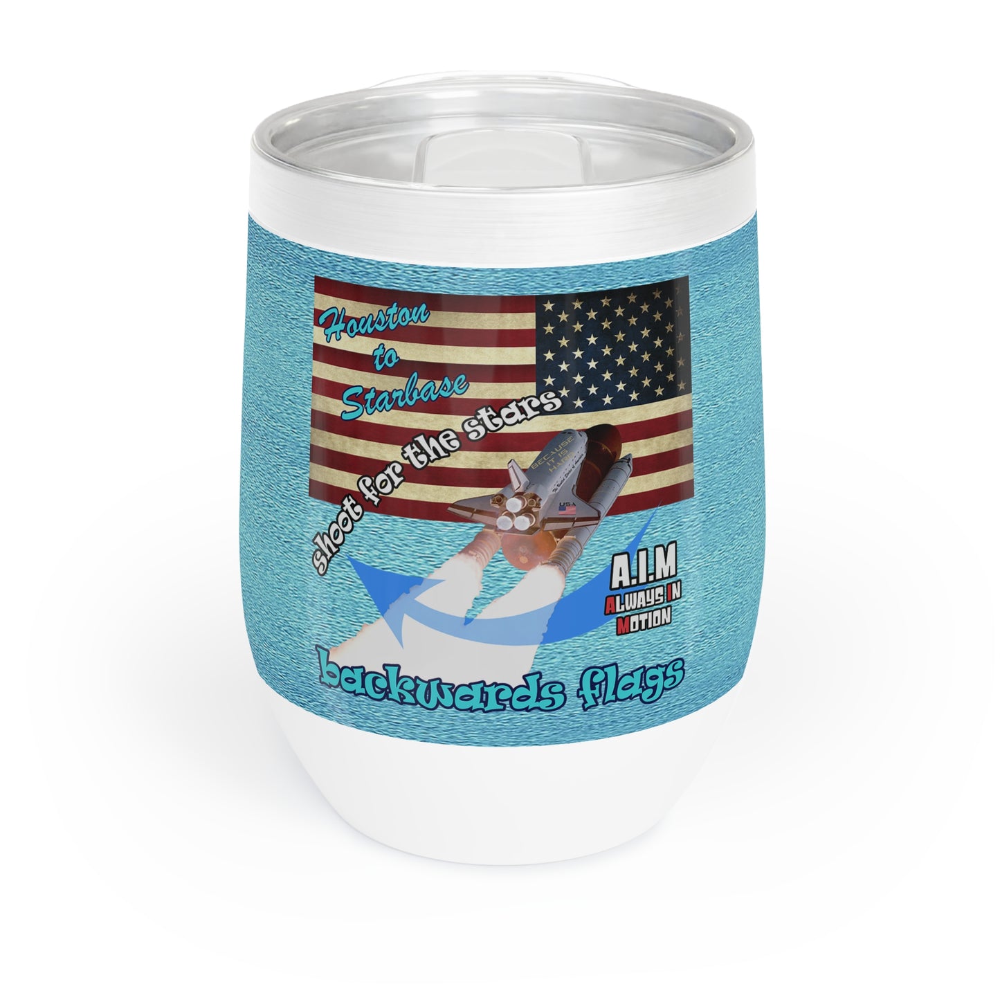 shoot for the stars - Chill Wine Tumbler (faded blue)