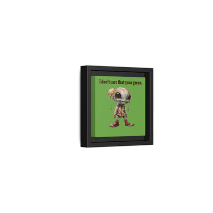 I don't care that your green - framed canvas art (green)