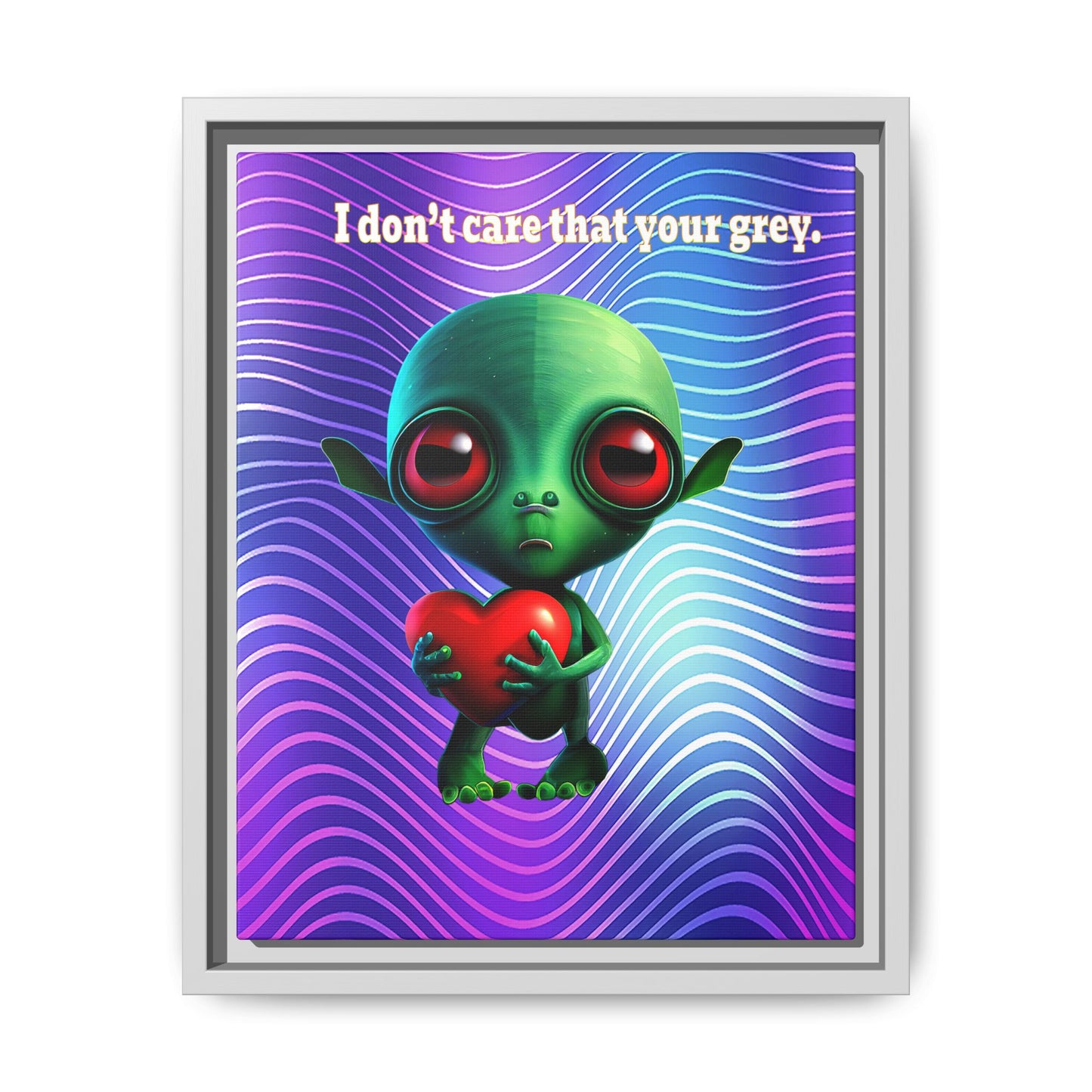 I don't care that your grey - framed canvas art (purple wave)