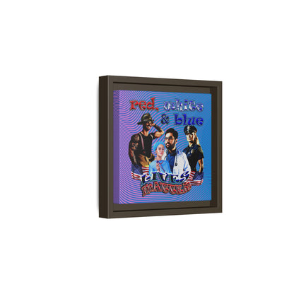rw&b lives matter - framed canvas art (light blue-purple wave)