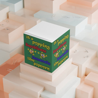 popping like popcorn - note cube (dark green)