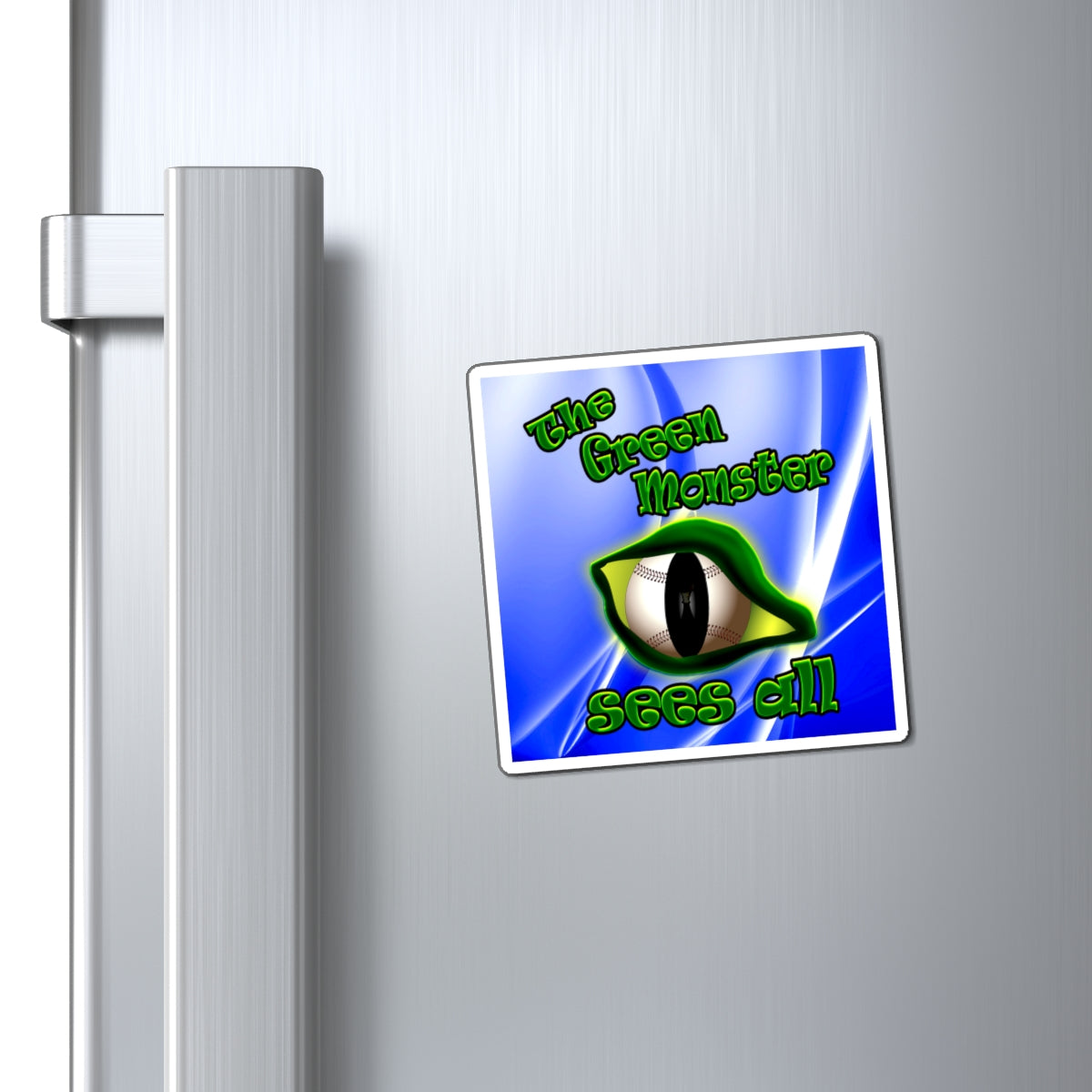 green monster - Magnets - (blue-white wave)