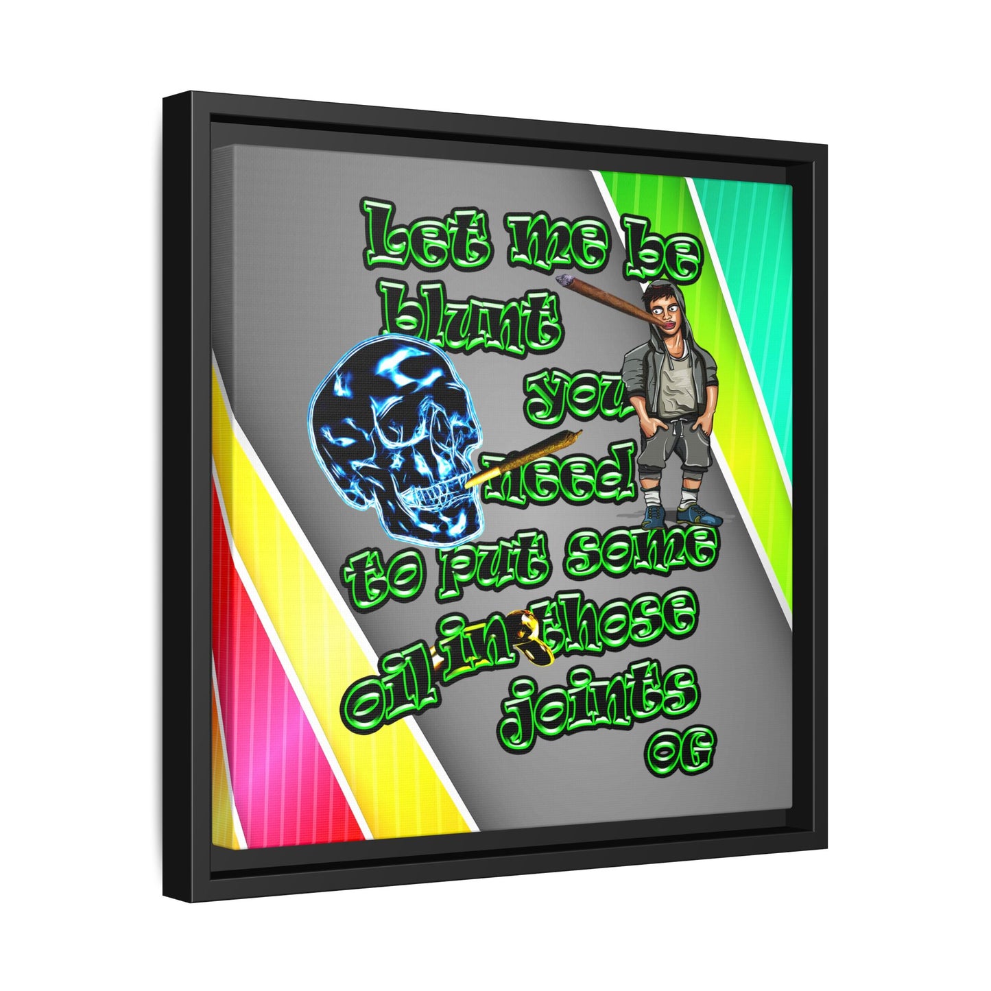 og - framed canvas art (rainbow split)