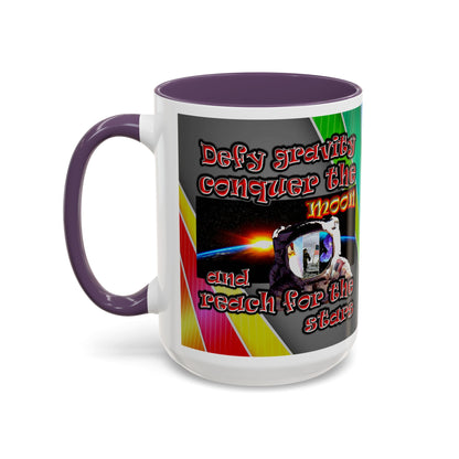 defy conquer reach - Accent Mug (rainbow split)